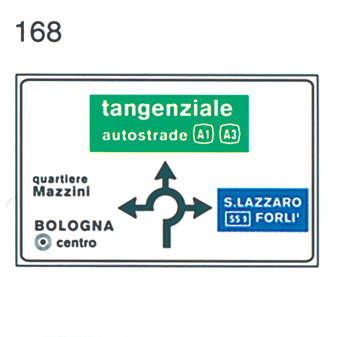 SEGNALE DI PREAVVISO DI INCROCIO URBANO CON CIRCOLAZIONE ROTATORIA
